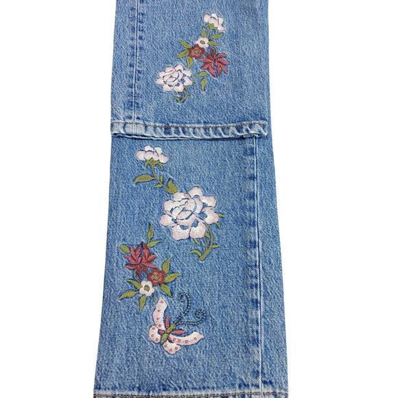 Reformation Cynthia High Rise Denim Jeans Straight Embroidered Womens Size 27 - Picture 10 of 10